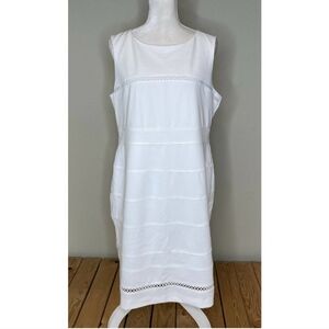 NWT. Tommy Hilfiger Sz.16  White Knee High Dress. Casual. Wedding. Elegant.